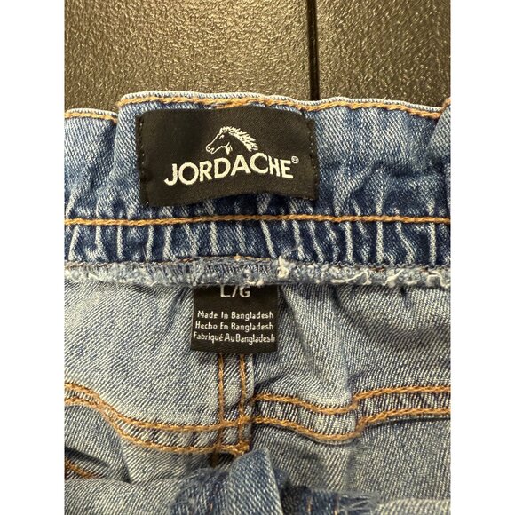Jordache Womens Paperbag High-Waisted Jeans Size Large 31”W Raw Hem Medium Wash - Picture 8 of 14